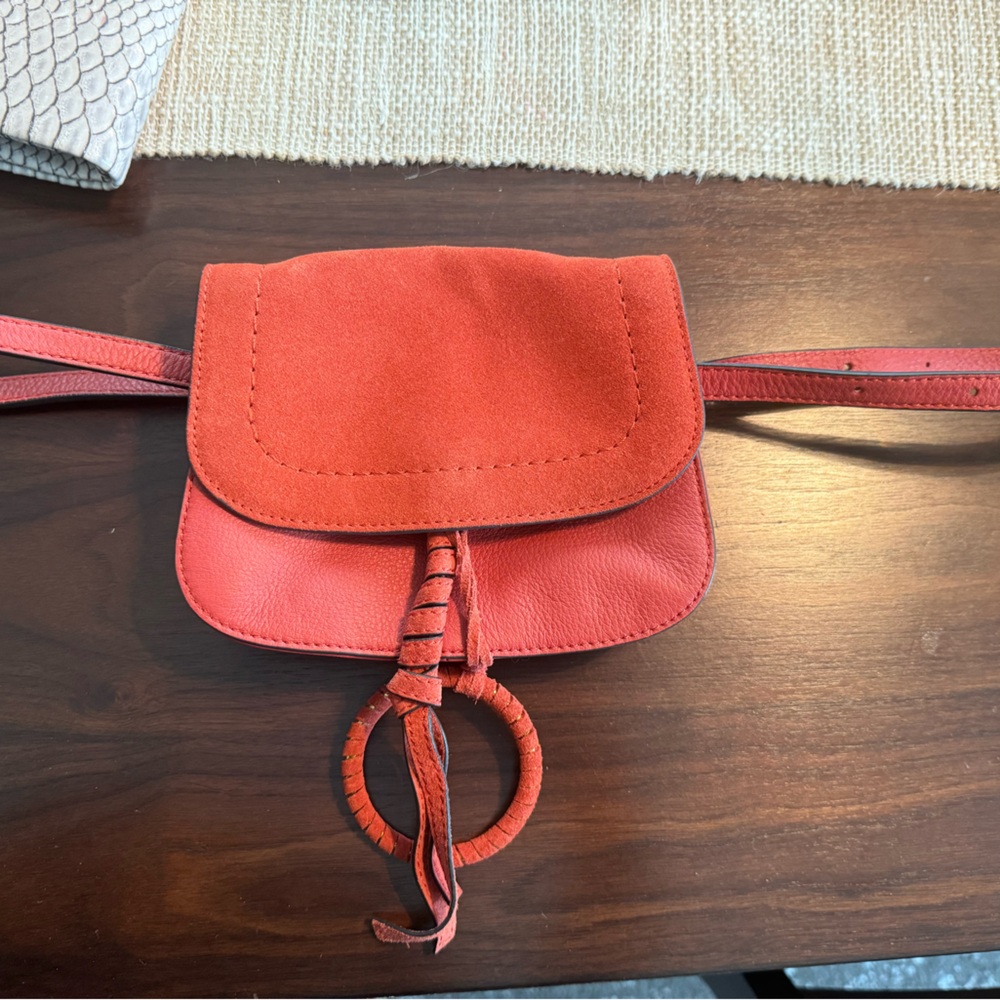 Vintage Vince Camuto Cory Convertible Leather Belt Bag : suede and leather. New